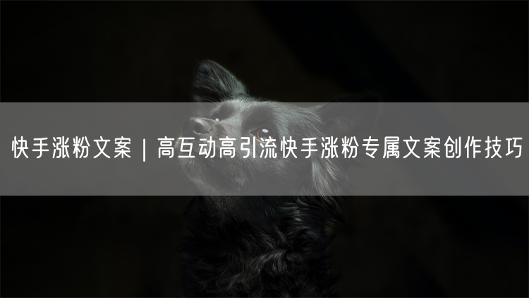 快手涨粉文案｜高互动高引流快手涨粉专属文案创作技巧