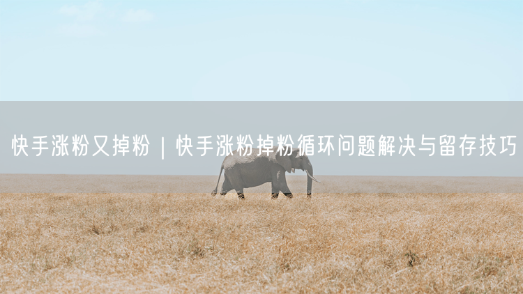快手涨粉又掉粉｜快手涨粉掉粉循环问题解决与留存技巧