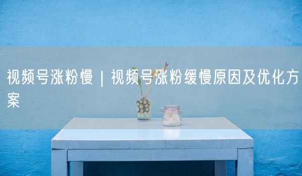 视频号涨粉慢？揭秘原因+策略+内容互动定位优化