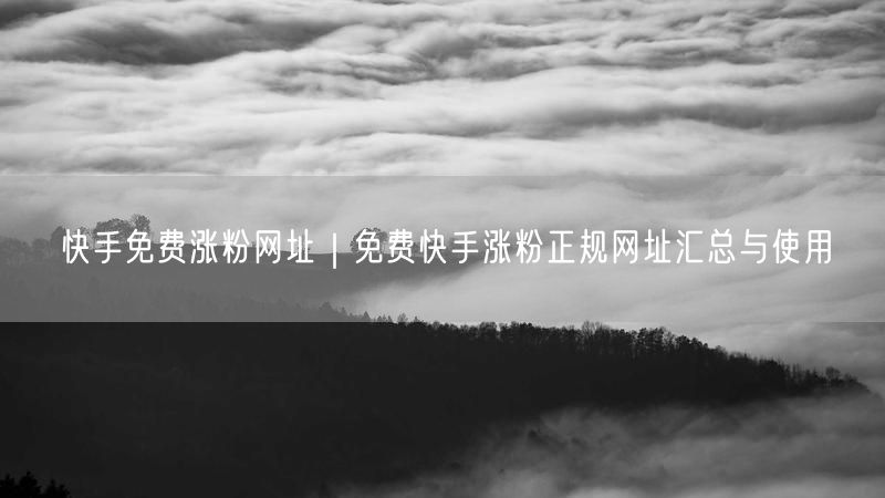 快手免费涨粉网址｜免费快手涨粉正规网址汇总与使用