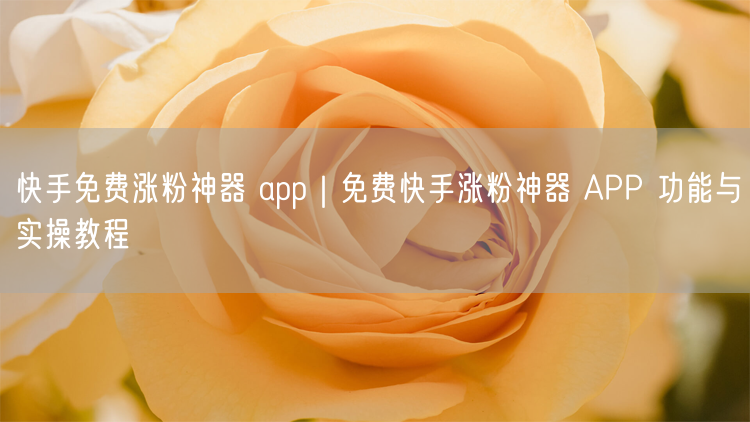 快手免费涨粉神器 app｜免费快手涨粉神器 APP 功能与实操教程
