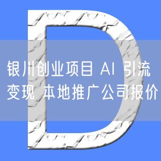 银川创业项目 AI 引流变现 本地推广公司报价