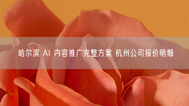 哈尔滨 AI 内容推广完整方案 杭州公司报价明细