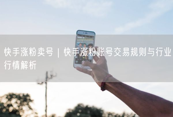 快手涨粉卖号｜快手涨粉账号交易规则与行业行情解析