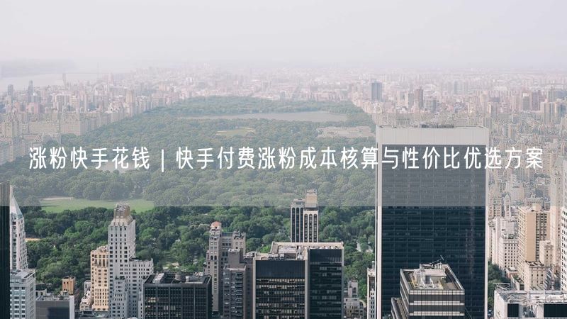 涨粉快手花钱｜快手付费涨粉成本核算与性价比优选方案