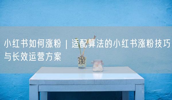 小红书如何涨粉｜适配算法的小红书涨粉技巧与长效运营方案