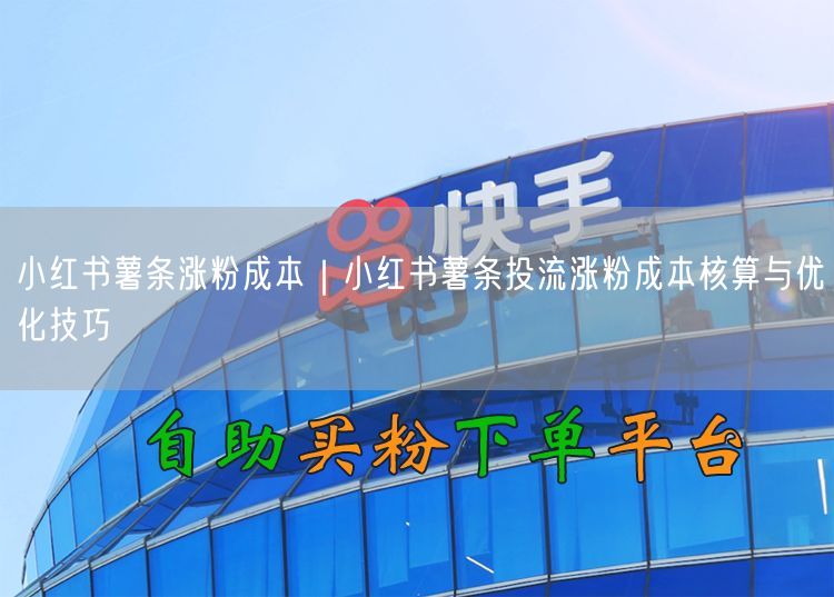 小红书薯条涨粉成本｜小红书薯条投流涨粉成本核算与优化技巧