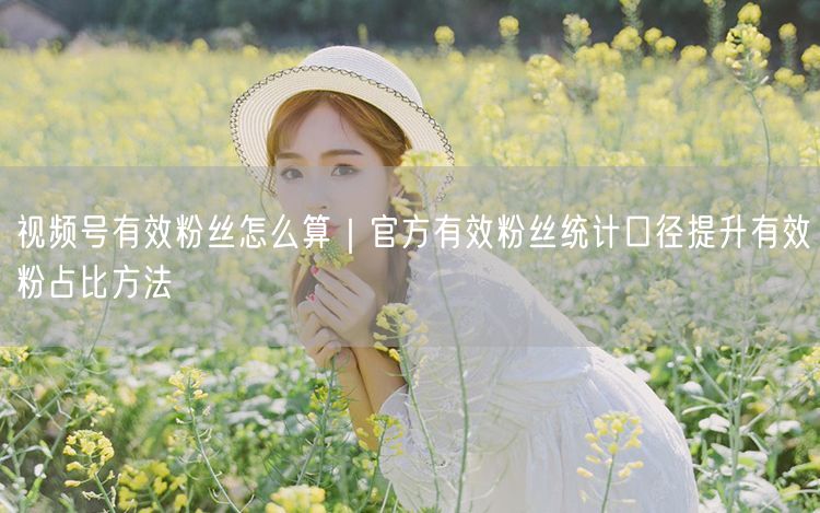 视频号有效粉丝怎么算｜官方有效粉丝统计口径提升有效粉占比方法