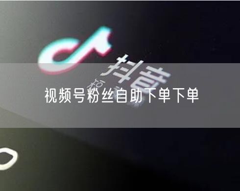 视频号粉丝自助下单下单
