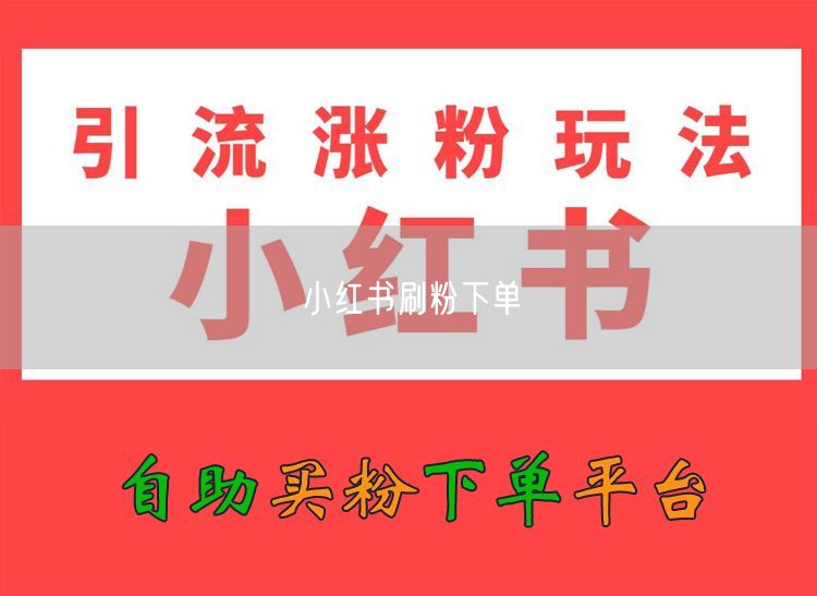 小红书刷粉下单
