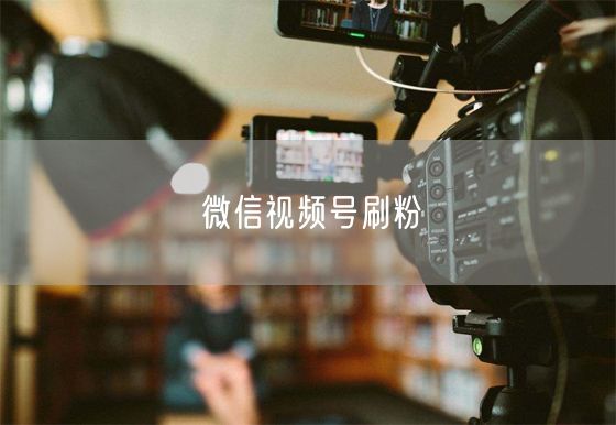 微信视频号刷粉