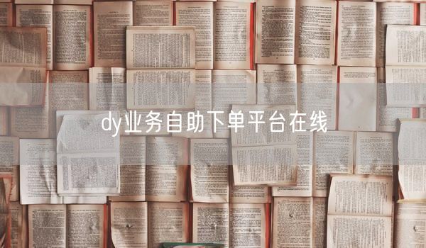 dy业务自助下单平台在线