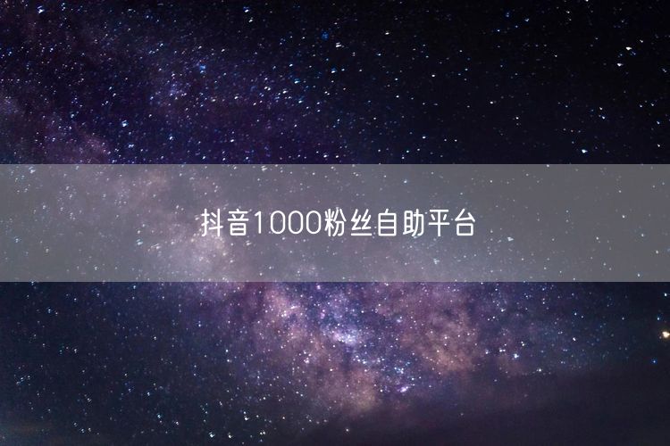 抖音1000粉丝自助平台