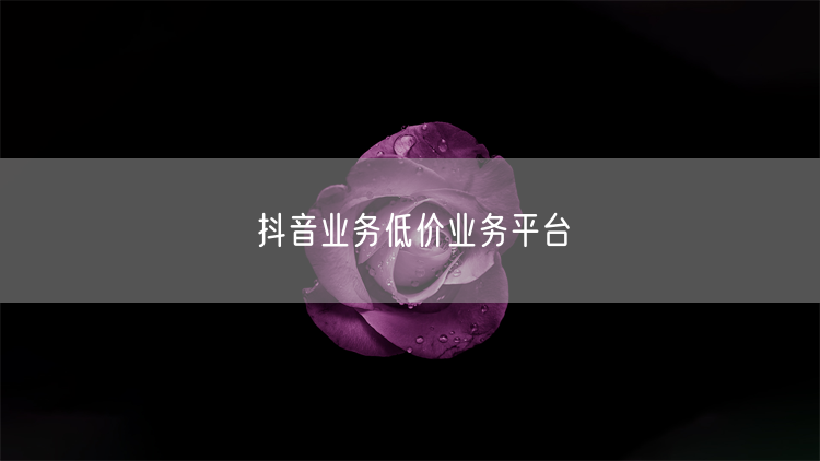 抖音业务低价业务平台