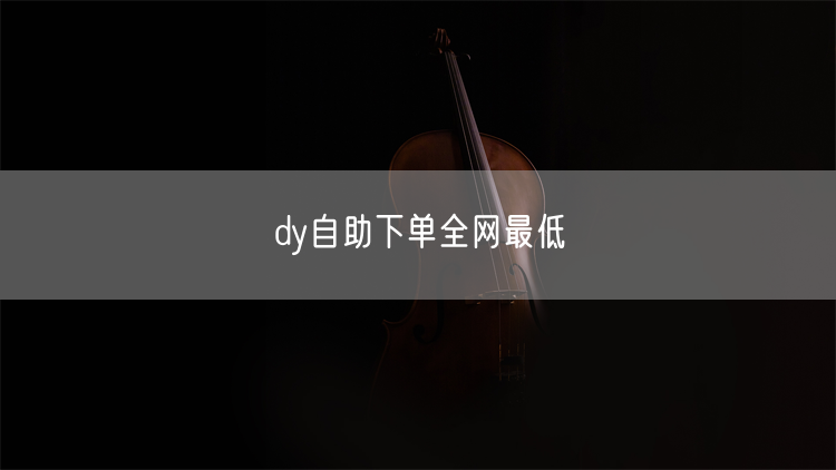 dy自助下单全网最低