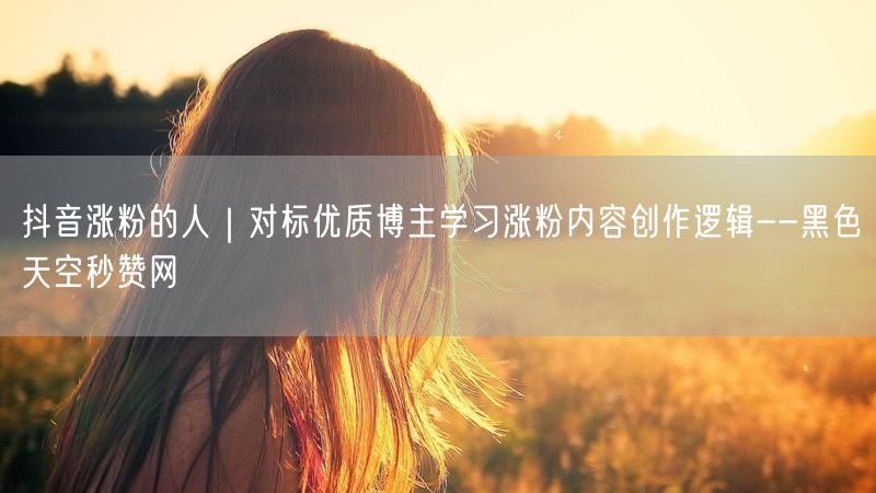 抖音涨粉的人｜对标优质博主学习涨粉内容创作逻辑--黑色天空秒赞网